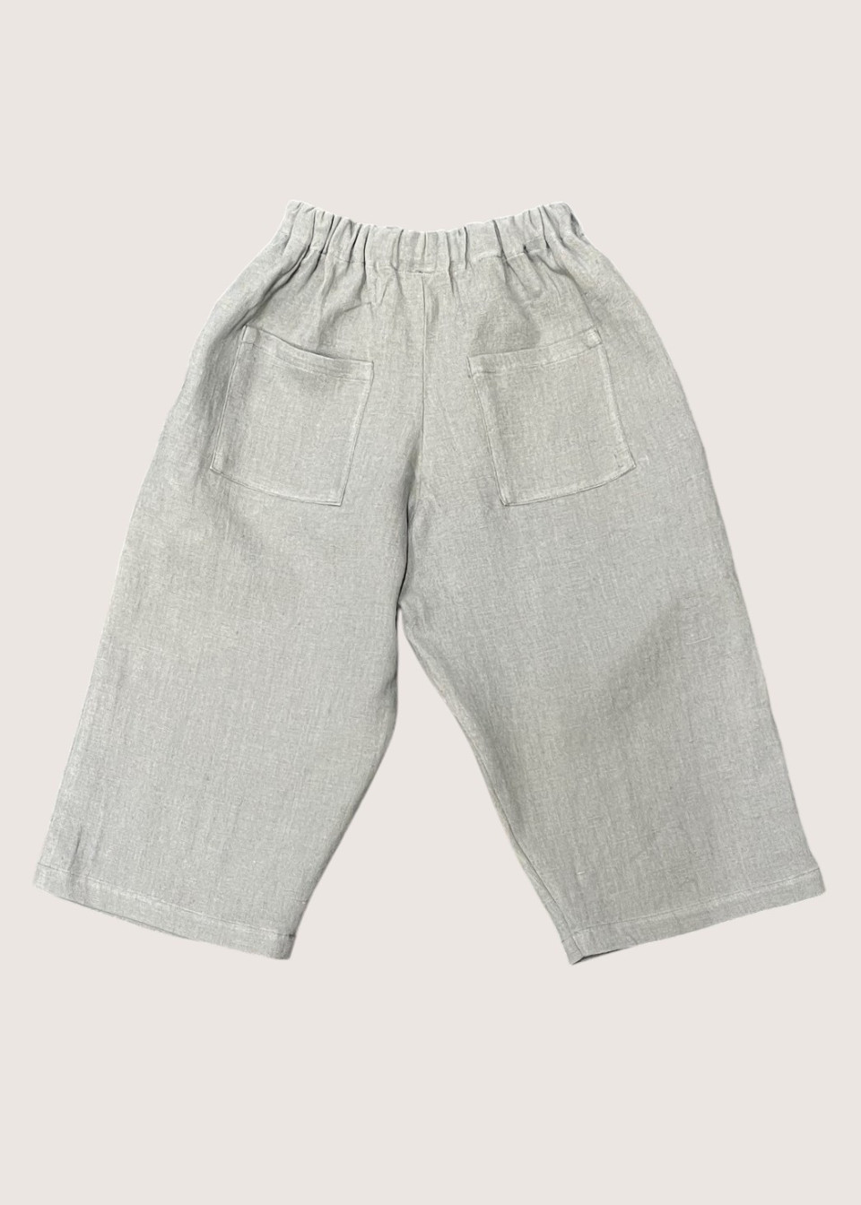 Wide trousers kids, storm blue linen - LE VESTIAIRE DE JEANNE