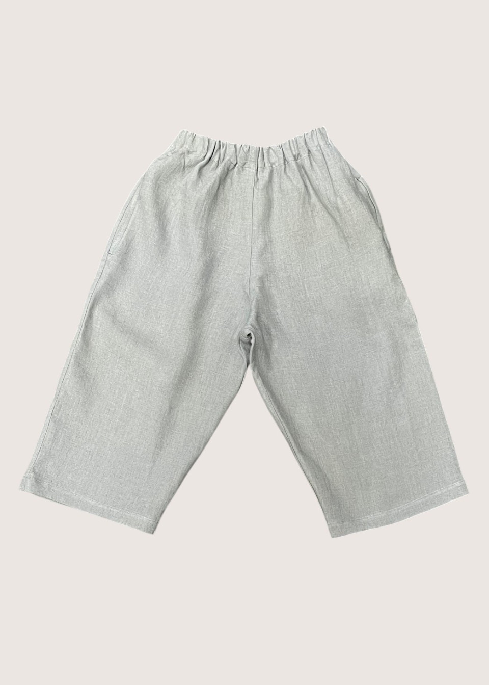 Pantalon large enfant, lin bleu orage - LE VESTIAIRE DE JEANNE