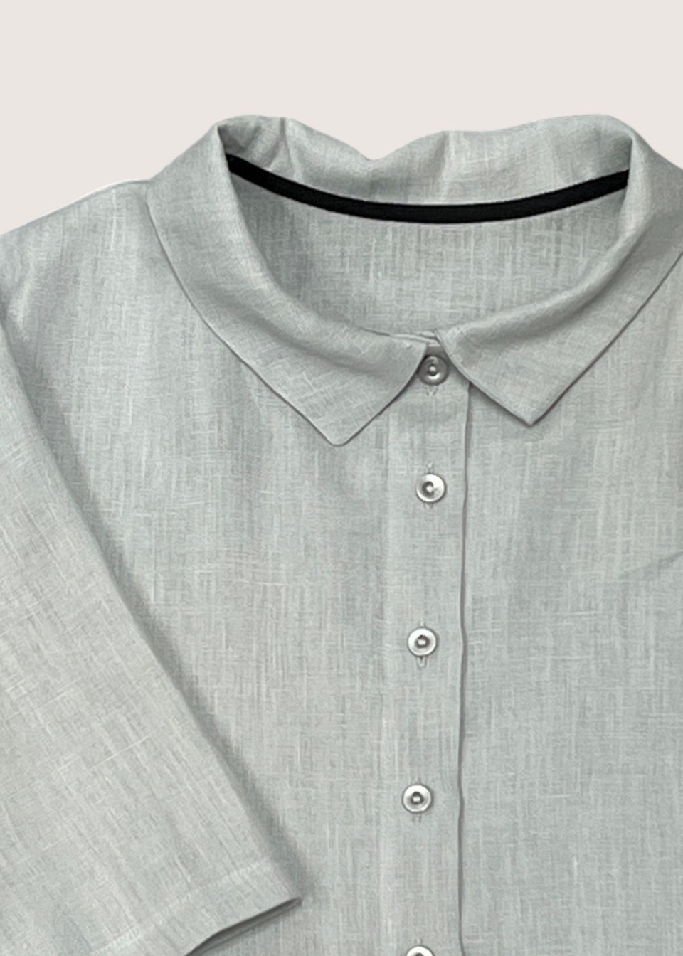 Chemise mixte pour enfant en lin gris nuage- LE VESTIAIRE DE JEANNE