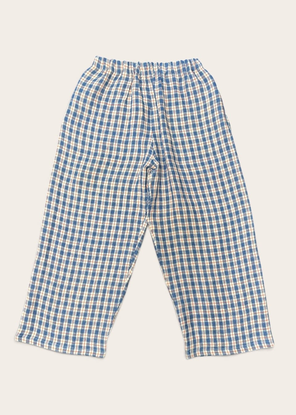 Wide trousers in tartan linen - LE VESTIAIRE DE JEANNE