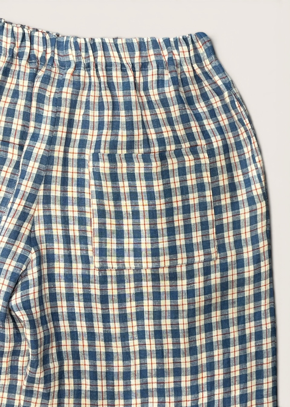 Wide trousers in tartan linen - LE VESTIAIRE DE JEANNE