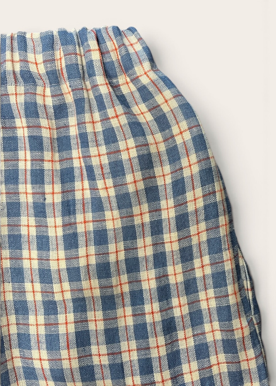Pantalon large en lin écossais - LE VESTIAIRE DE JEANNE