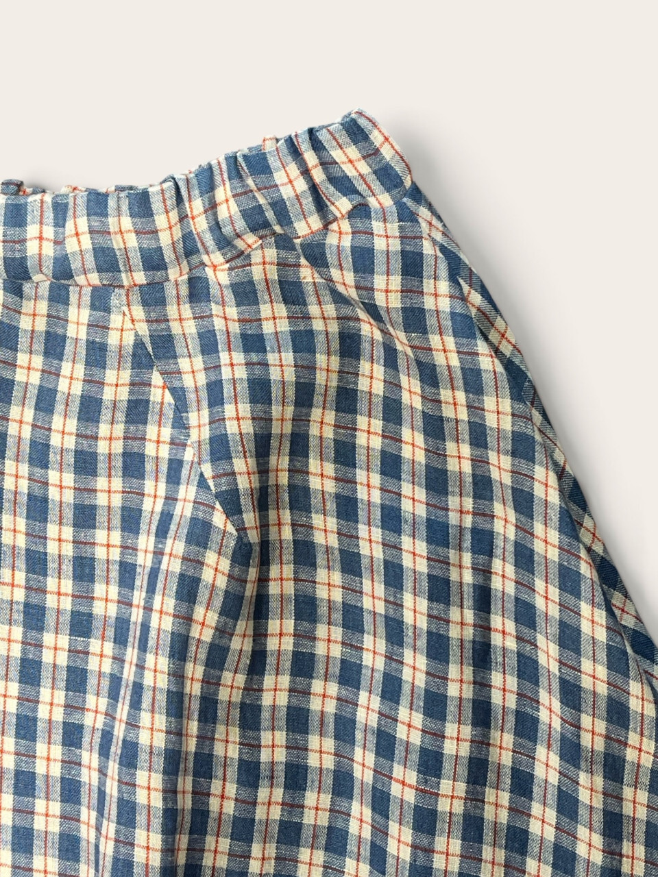 Tartan linen long skirt - LE VESTIAIRE DE JEANNE