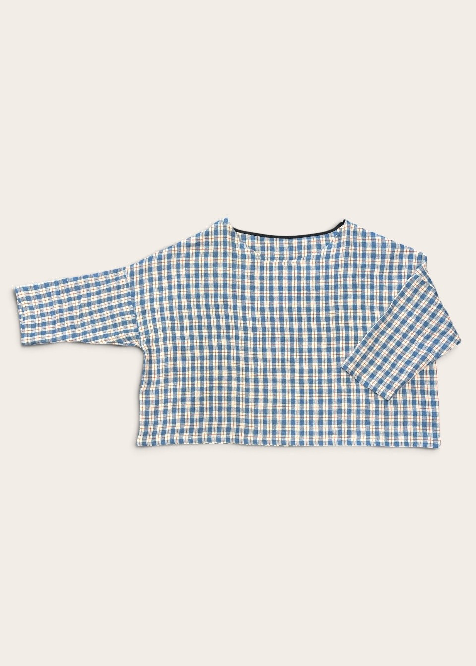 Jumper 03 in tartan linen - LE VESTIAIRE DE JEANNE