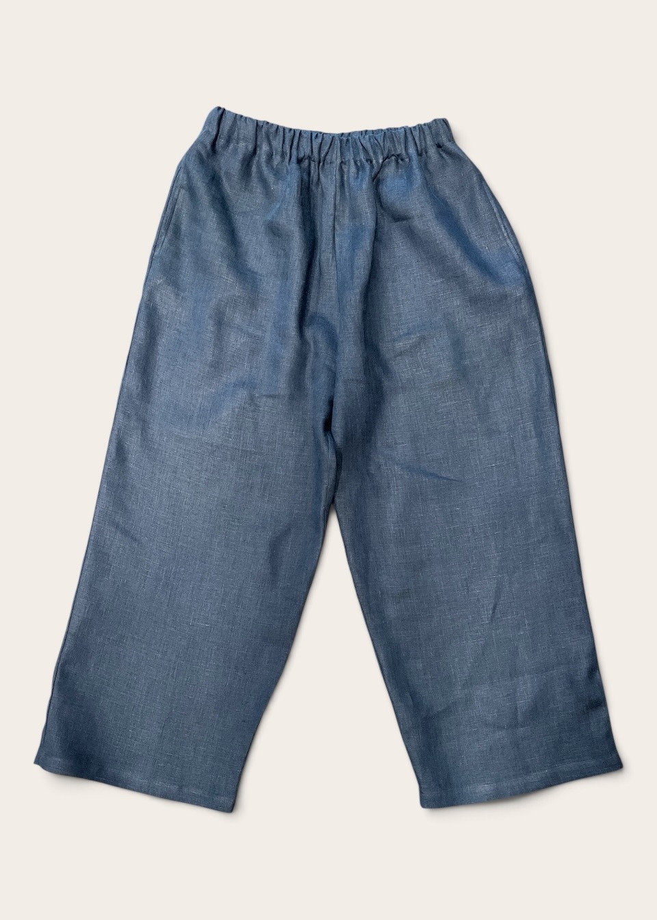 Wide trousers in midnight blue linen - LE VESTIAIRE DE JEANNE