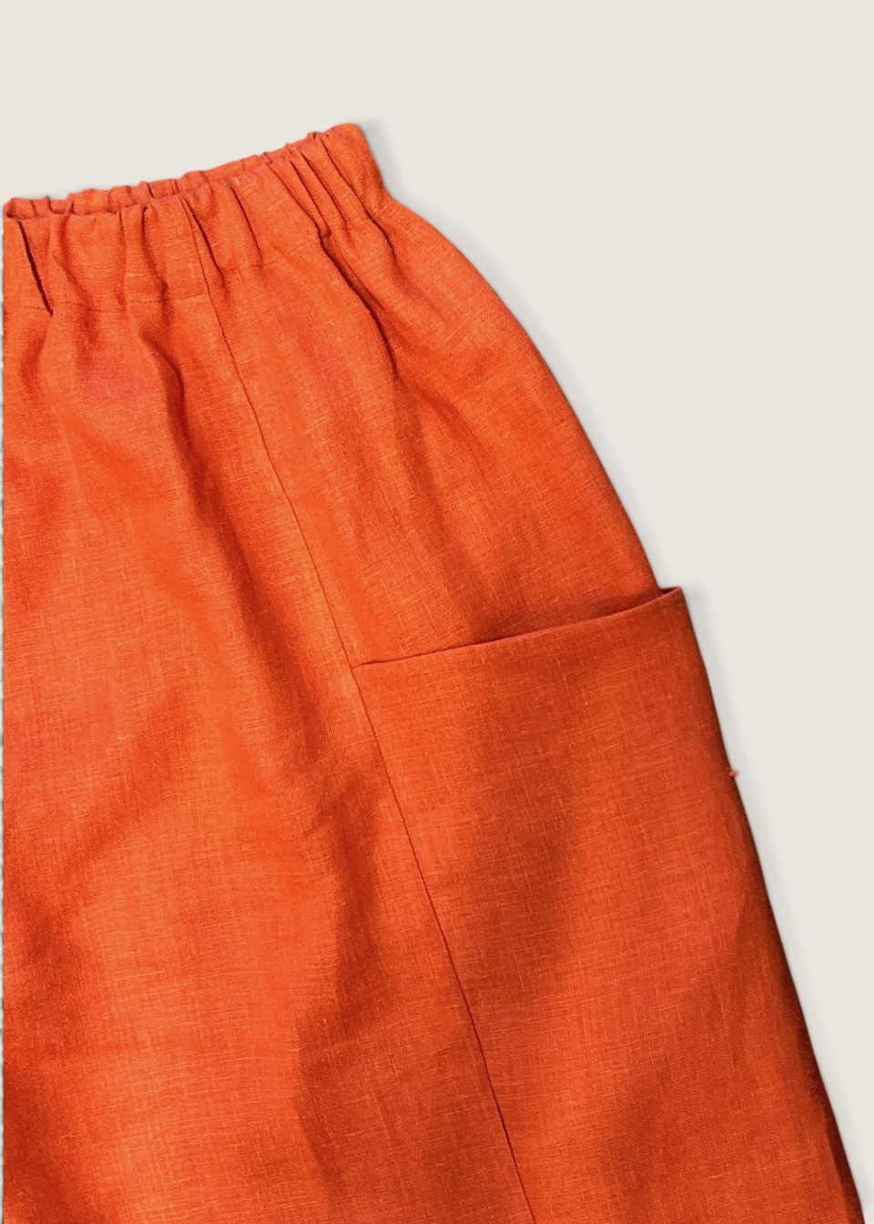 Pantalon 09 en lin rouge-orangé - LE VESTIAIRE DE JEANNE