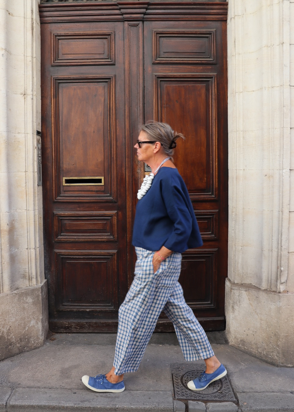 Jumper 03 in midnight blue linen - LE VESTIAIRE DE JEANNE