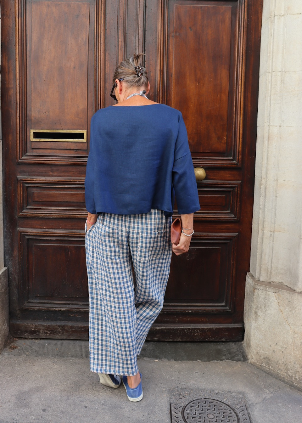 Pull 03 en lin bleu nuit - LE VESTIAIRE DE JEANNE