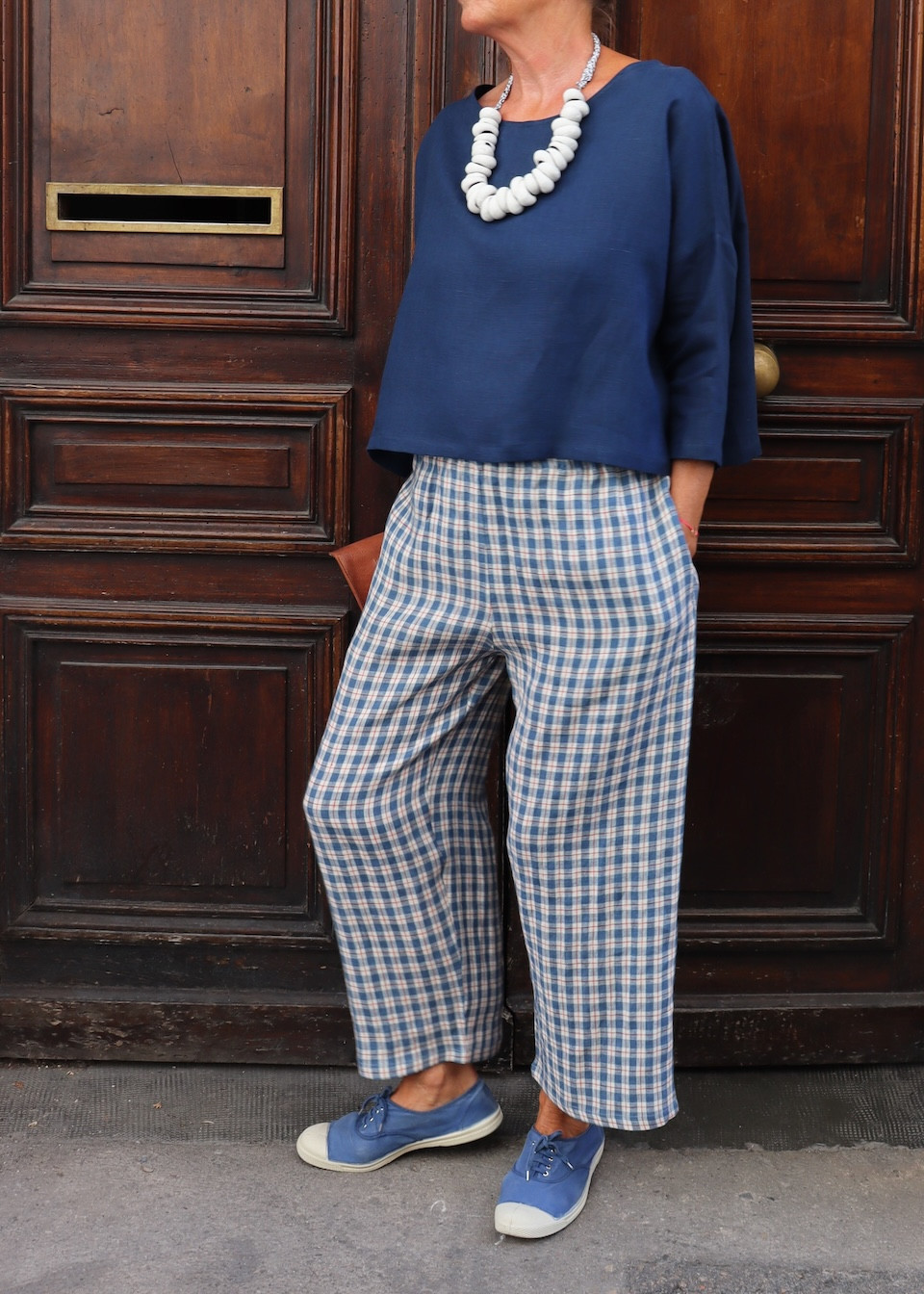 Pull 03 en lin bleu nuit - LE VESTIAIRE DE JEANNE
