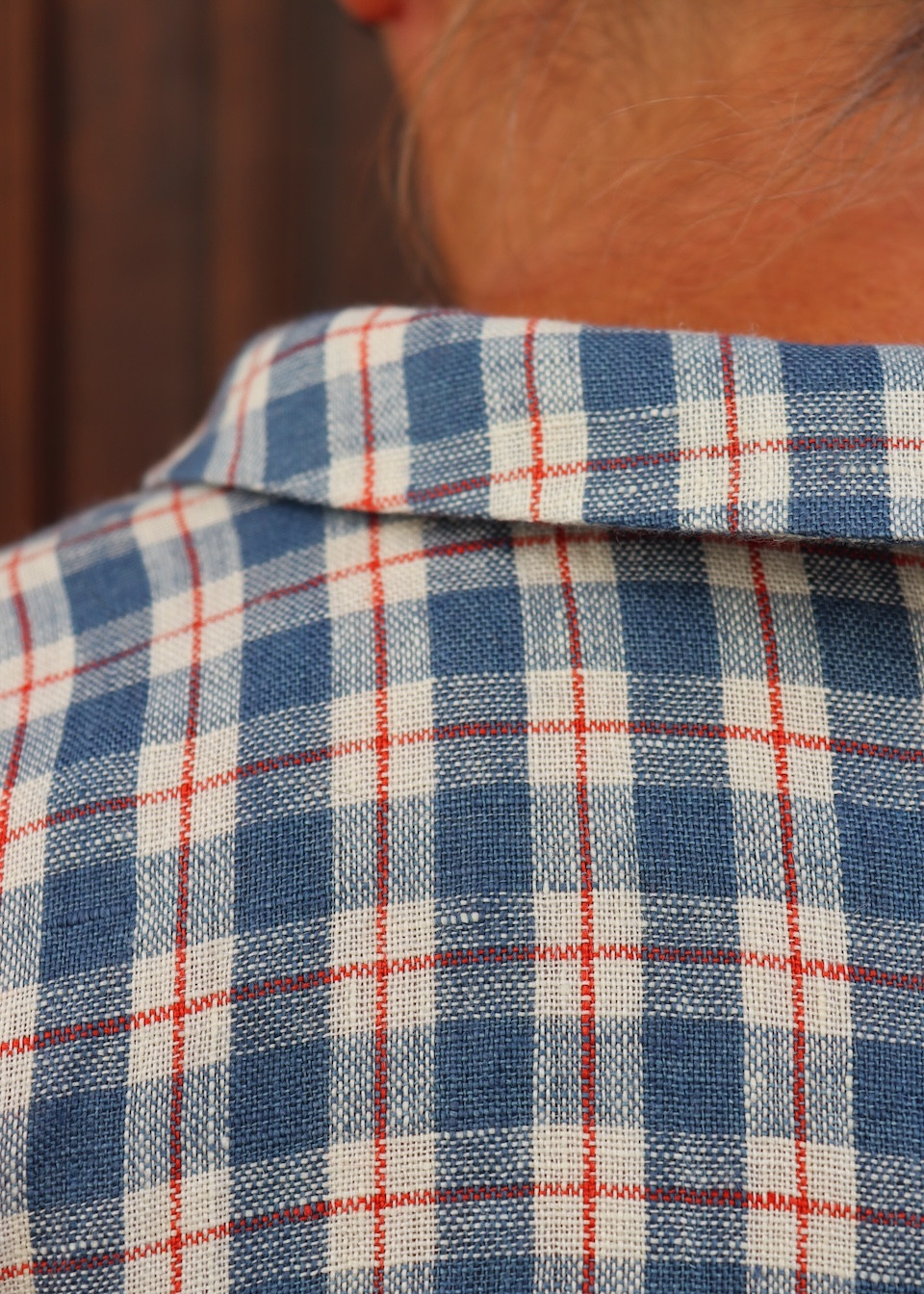Shirt 05 in tartan linen - LE VESTIAIRE DE JEANNE