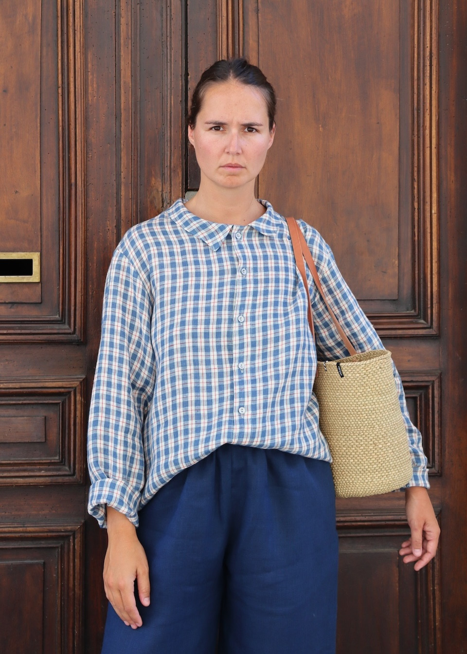 Chemise 09 en lin écossais  - LE VESTIAIRE DE JEANNE