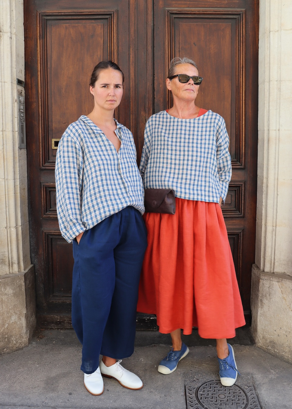 Shirt 09 in tartan linen - LE VESTIAIRE DE JEANNE