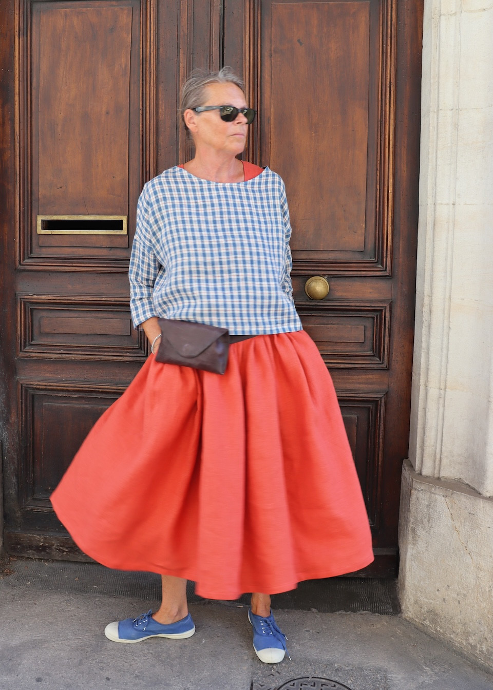 Jumper 03 in tartan linen - LE VESTIAIRE DE JEANNE
