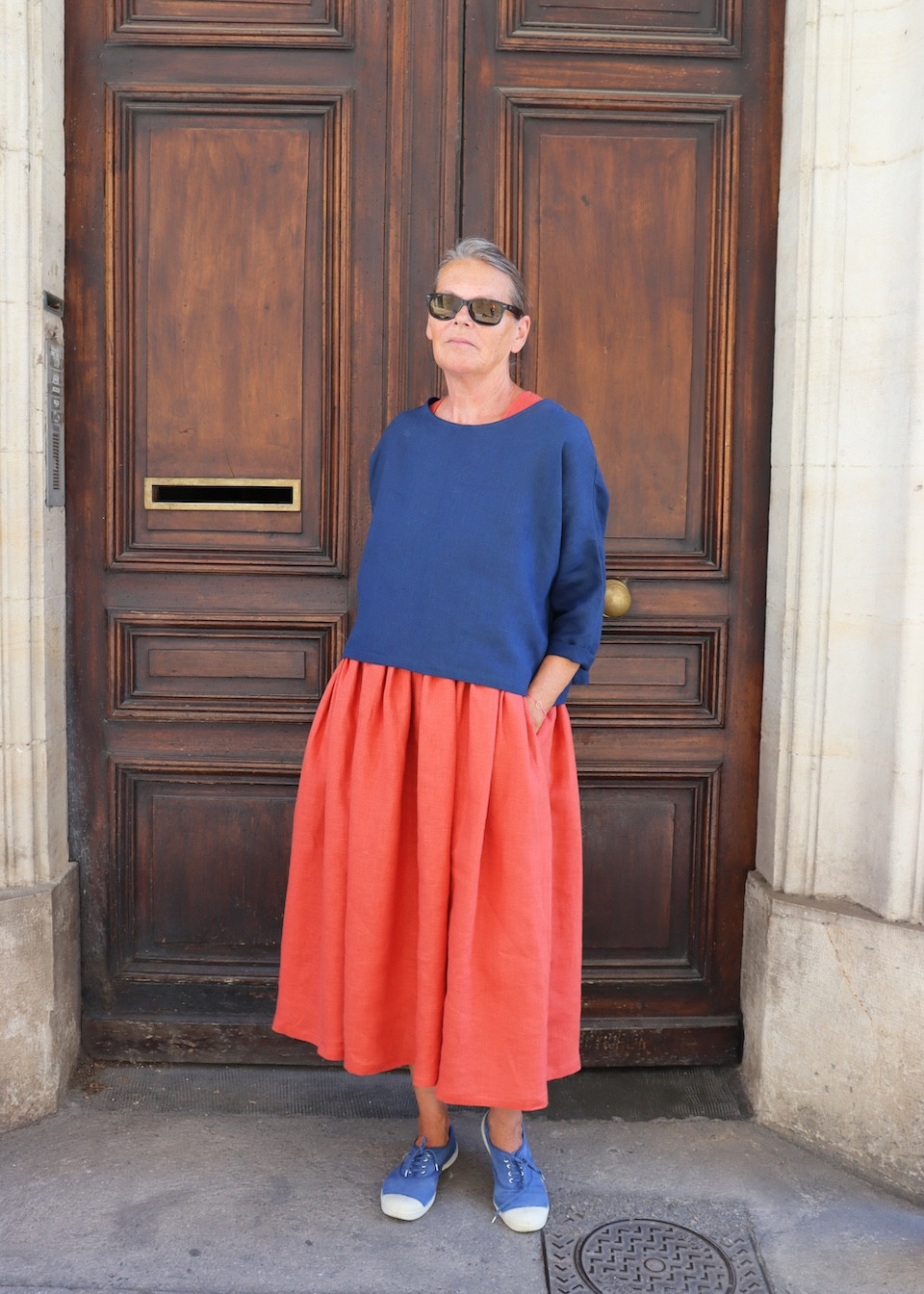 Pull 03 en lin bleu nuit - LE VESTIAIRE DE JEANNE