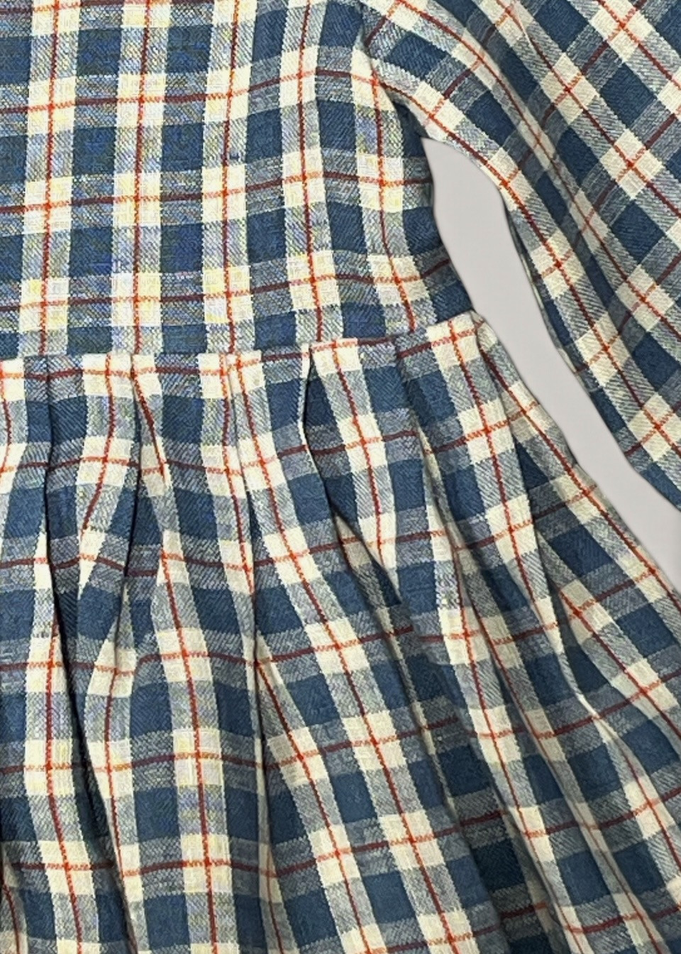 Robe à plis enfant en lin écossais - LE VESTIAIRE DE JEANNE