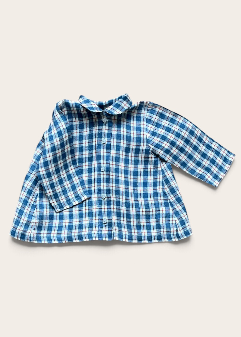Peter pan shirt in tartan linen - LE VESTIAIRE DE JEANNE