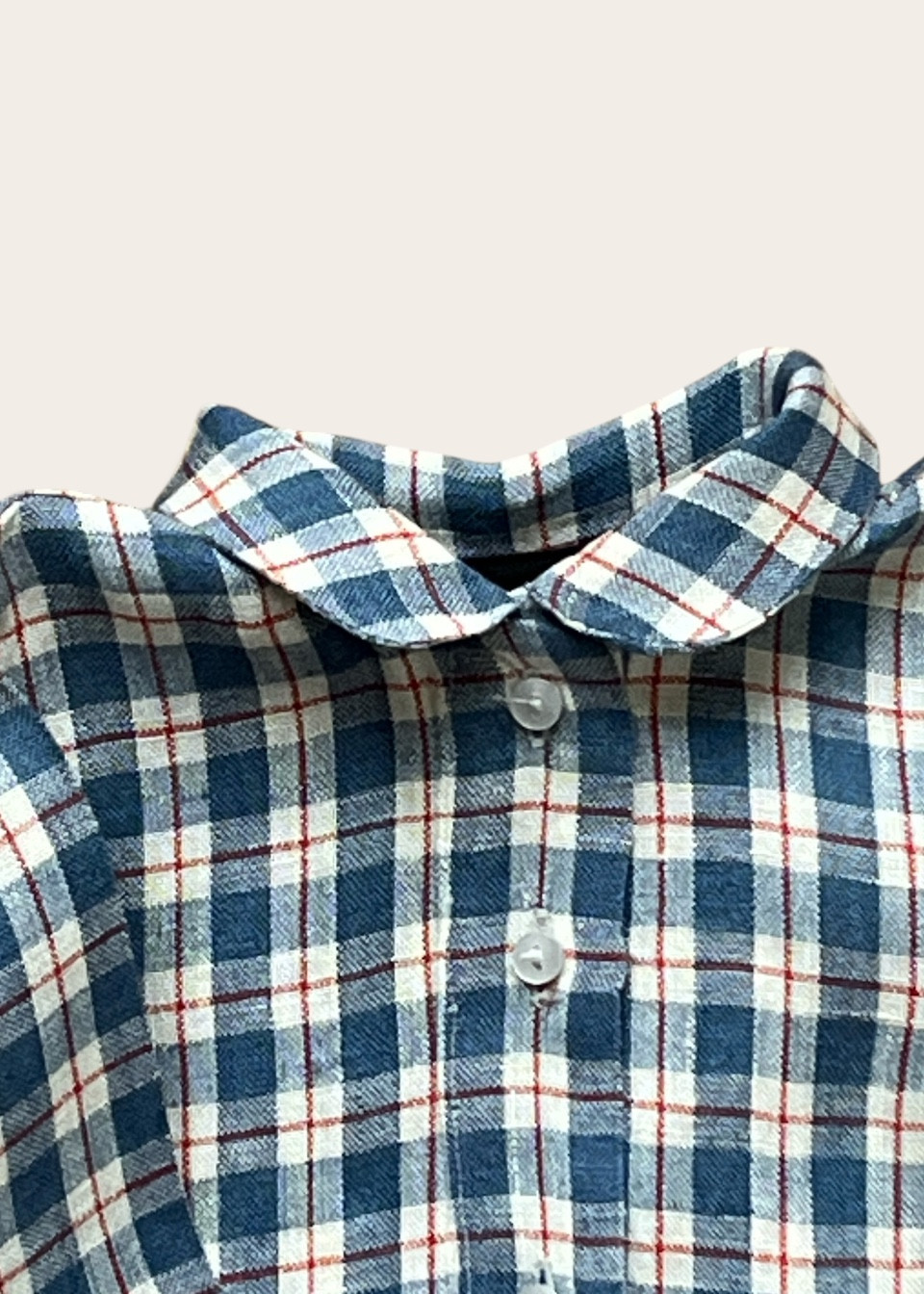 Peter pan shirt in tartan linen - LE VESTIAIRE DE JEANNE