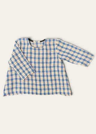 Blouse bébé en lin écossais - LE VESTIAIRE DE JEANNE