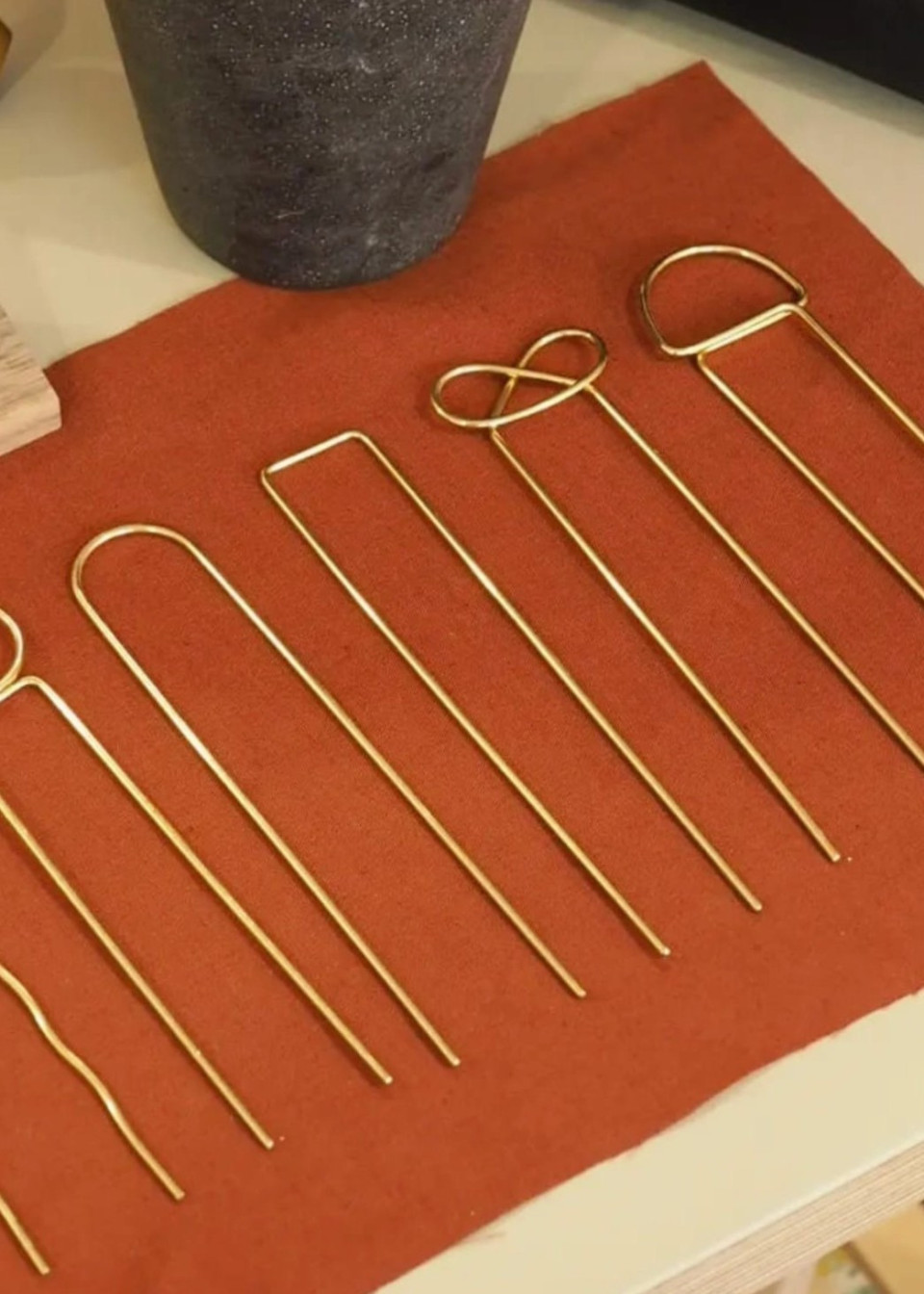 Square Brass Hairpin - Roake Studio