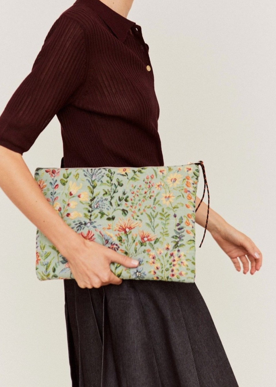 Pochette d'ordinateur en jacquard Azalées - ETUREL MADRID