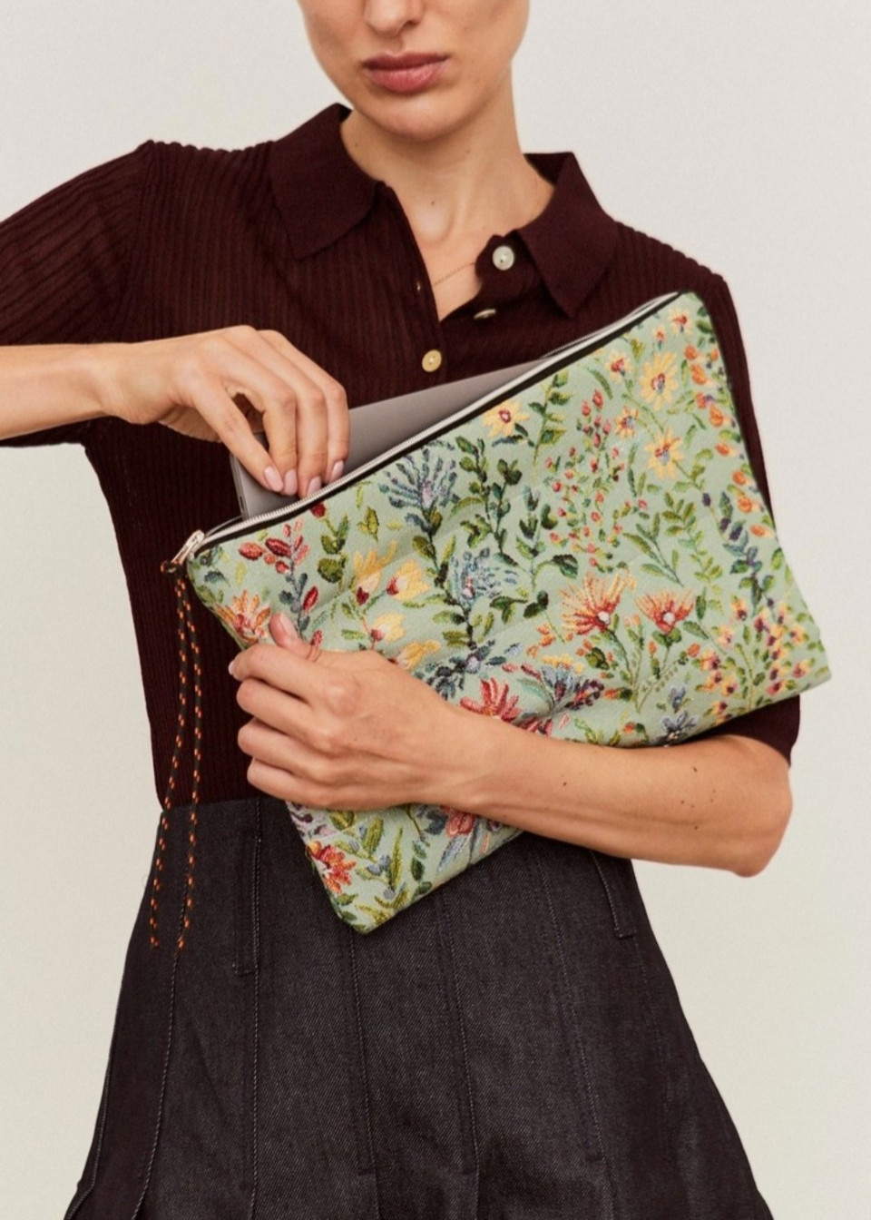 Azaleas jacquard laptop case - ETUREL MADRID