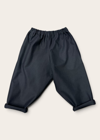 Kid trousers in midnight blue cotton - LE VESTIAIRE DE JEANNE