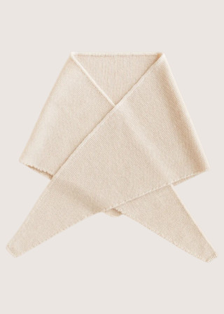 Merino wool triangle scarf in cream - HVID