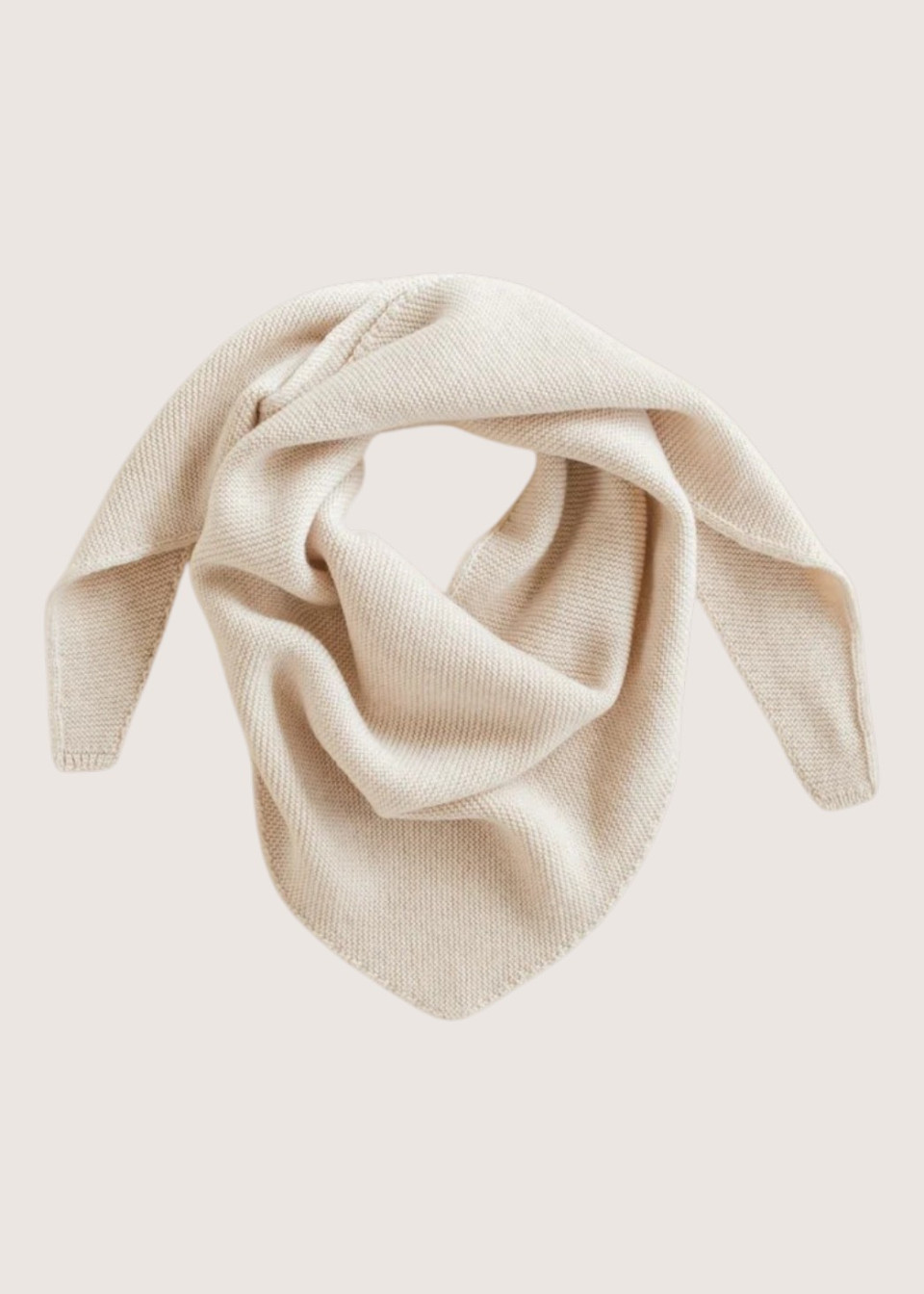 Merino wool triangle scarf in cream - HVID