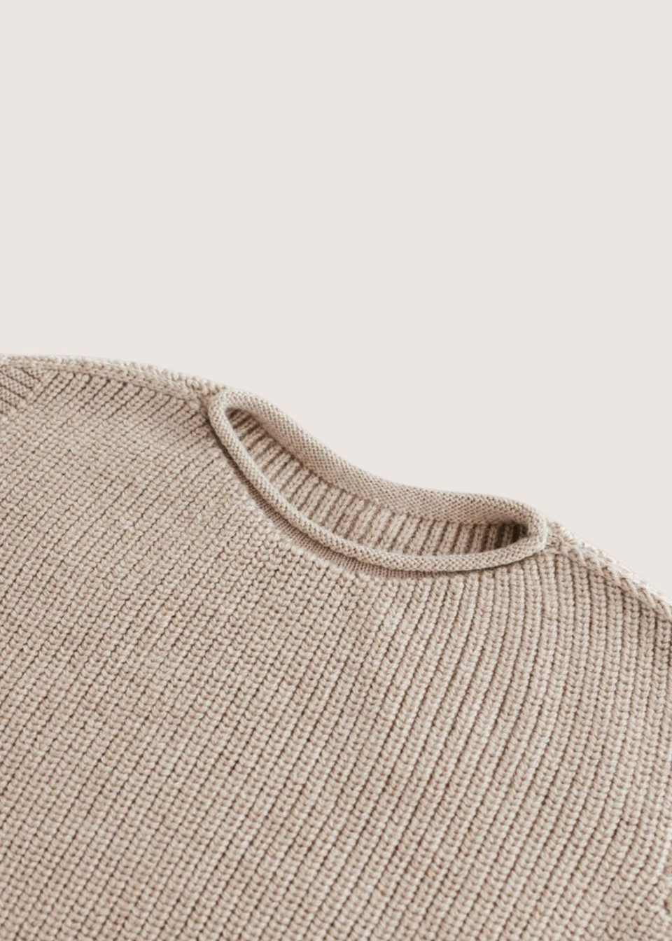 Pull HARVEY en laine merinos sand - HVID