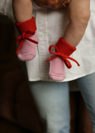 Chaussons en merinos rose - HVID