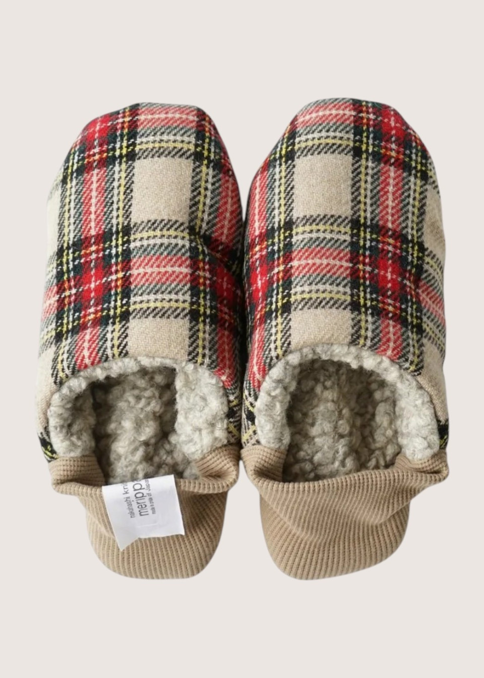 Beige tartan Japanese slippers - MERIPPA